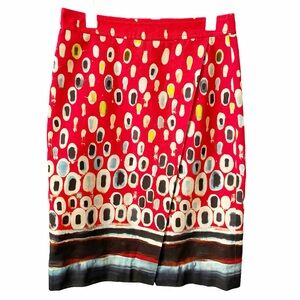 J Crew, Faux Wrap Pencil Watercolor Mosaic Skirt